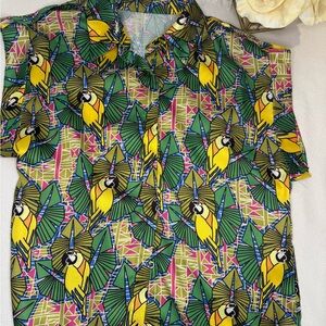Tropical Parrot Print Blouse